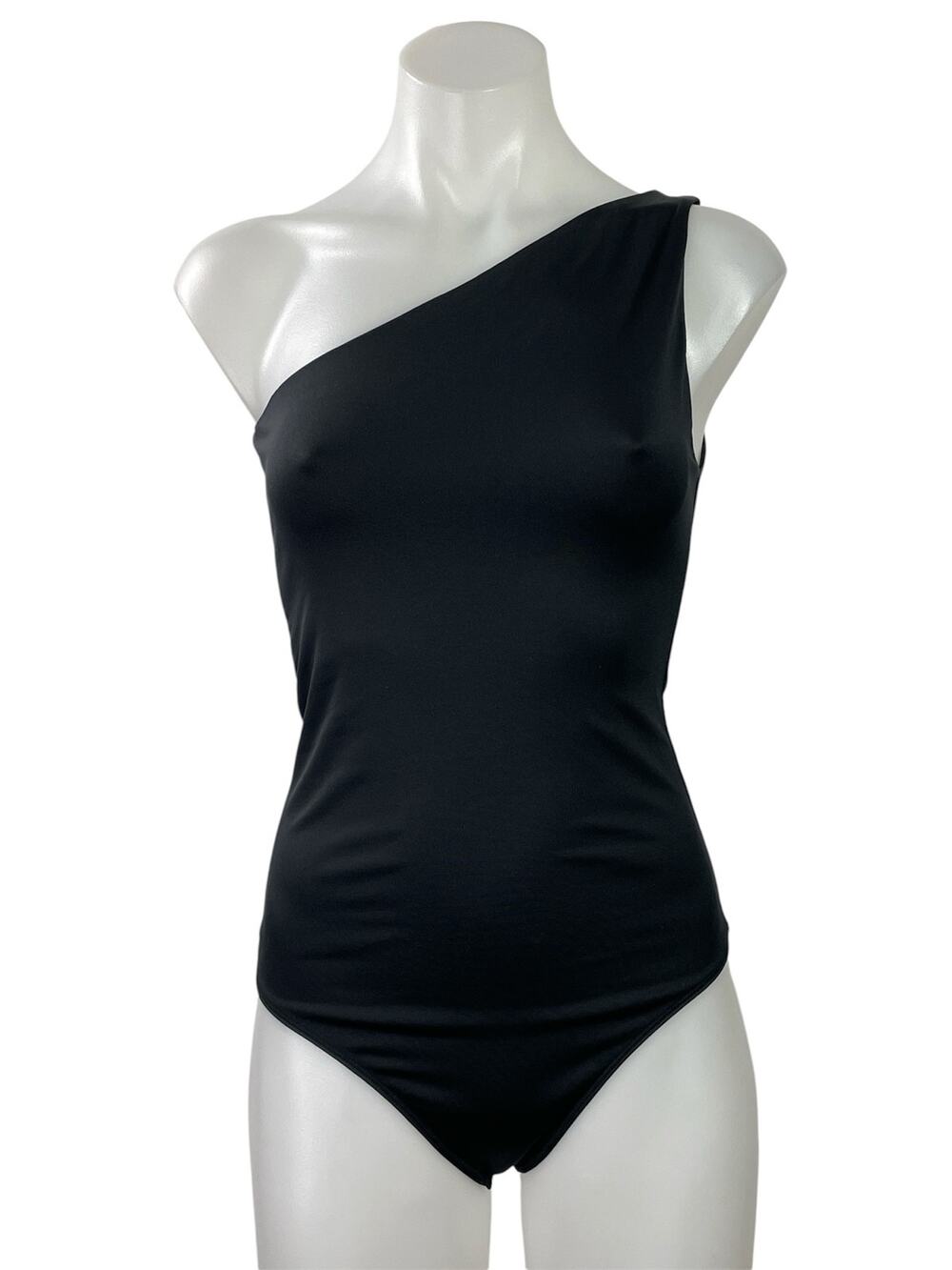Abercrombie & Fitch Womens Black Sleeveless One Shoulder Bodysuit Tank Top Sz S